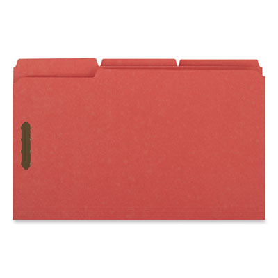 Universal® Deluxe Reinforced Top Tab Fastener Folders, 0.75" Expansion, 2 Fasteners, Legal Size, Red Exterior, 50/Box Flipcost Flipcost