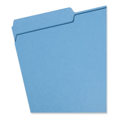 Smead™ Colored Legal File Folders, 1/3-Cut Tabs: Assorted, Legal Size, 0.75" Expansion, Blue, 100/Box Flipcost Flipcost