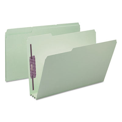 Recycled Pressboard Fastener Folders Legal Size, 1/3-Cut Tabs, Two SafeSHIELD Fasteners, 3" Expansion, Gray-Green, 25/Box Flipcost Flipcost