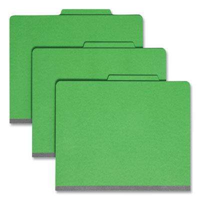 Smead™Efficient Document Organization Top Tab Folders, Four SafeSHIELD Fasteners, 2" Expansion, 1 Divider, Letter Size, Green Exterior, 10/Box Flipcost Flipcost