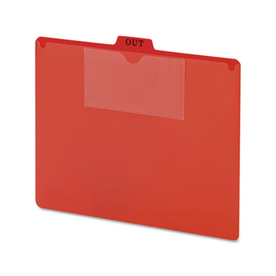 Red Out Guide Two-Pocket Style, 1/5-Cut Top Tab, Out, 8.5 x 11, Red, 50/Box Flipcost Flipcost