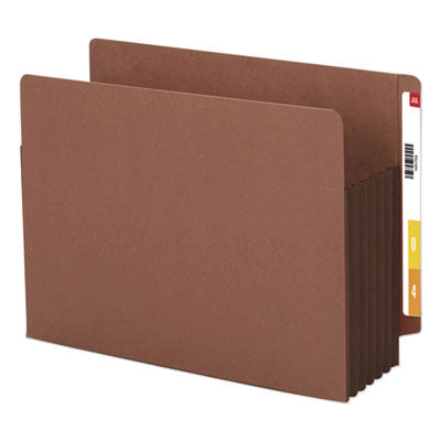 Smead™Law Firm File Pockets Redrope, Fully Lined Colored Gussets, 5.25" Expansion, Letter Size, Redrope/Brown, 10/Box Flipcost Flipcost