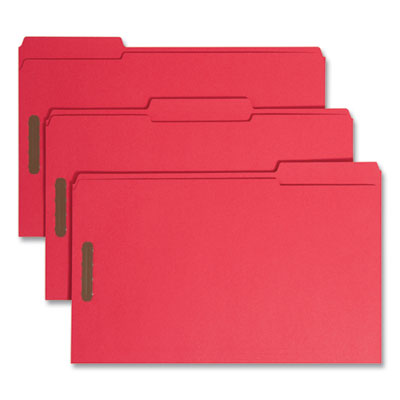 Smead™ Top Tab Colored Fastener Folders, 0.75" Expansion, 2 Fasteners, Legal Size, Red Exterior, 50/Box Flipcost Flipcost