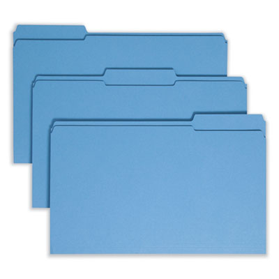 Smead™ Reinforced Top Tab Colored Durable Legal Size File Folders1/3-Cut Tabs: Assorted, 0.75" Expansion, Blue, 100/Box Flipcost Flipcost