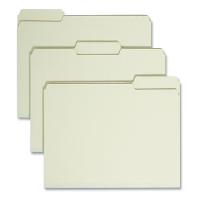 Smead™ Expanding Recycled Heavy Pressboard Folders, 1/3-Cut Tabs: Assorted, Letter Size, 1" Expansion, Gray-Green, 25/Box Flipcost Flipcost