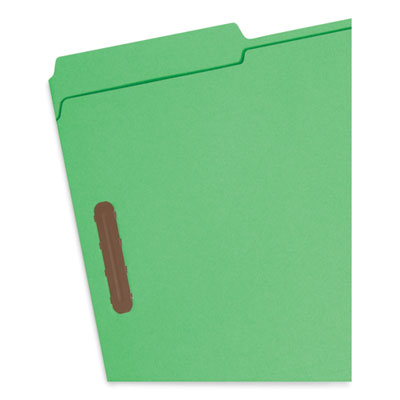 Smead™ Top Tab Colored Fastener Folders, 0.75" Expansion, 2 Fasteners, Legal Size, Green Exterior, 50/Box Flipcost Flipcost