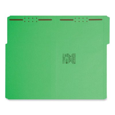 Smead™ Top Tab Colored Fastener Folders, 0.75" Expansion, 2 Fasteners, Legal Size, Green Exterior, 50/Box Flipcost Flipcost