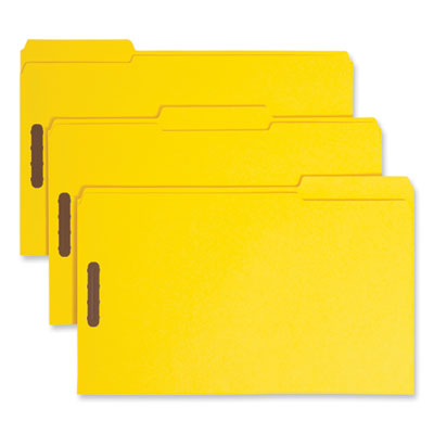 Smead™ Top Tab Colored Fastener Folders, 0.75" Expansion, 2 Fasteners, Legal Size, Yellow Exterior, 50/Box Flipcost Flipcost