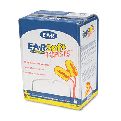 3M™ E-A-Rsoft Blasts Earplugs, Corded, Foam, Yellow Neon, 200 Pairs/Box Flipcost Flipcost