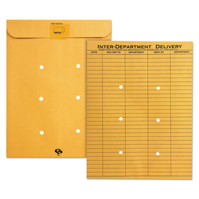 Quality Park™ Brown Kraft Resealable Redi-Tac Interoffice Envelope, #97, One-Sided Five-Column Format, 10 x 13, Brown Kraft, 100/Box Flipcost Flipcost