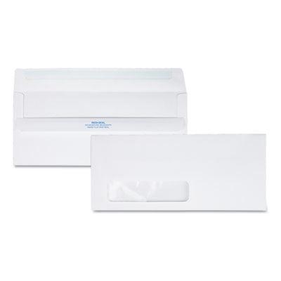 Quality Park™ Redi-Seal Envelope, Address Window, #10, Commercial Flap, Redi-Seal Adhesive Closure, 4.13 x 9.5, White, 500/Box Flipcost Flipcost