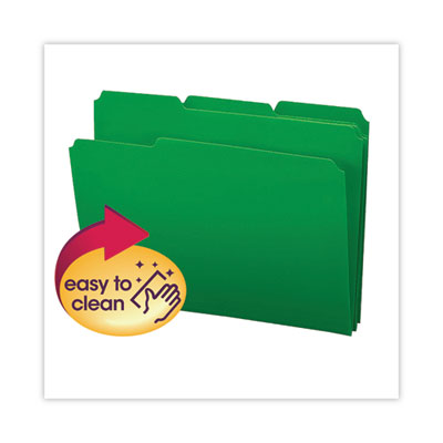 Smead™ Top Tab Poly Colored File Folders, 1/3-Cut Tabs: Assorted, Letter Size, 0.75" Expansion, Green, 24/Box Flipcost Flipcost