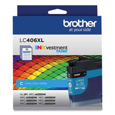 Brother LC406XLCS INKvestment High-Yield Ink, 5,000 Page-Yield, Cyan Flipcost Flipcost