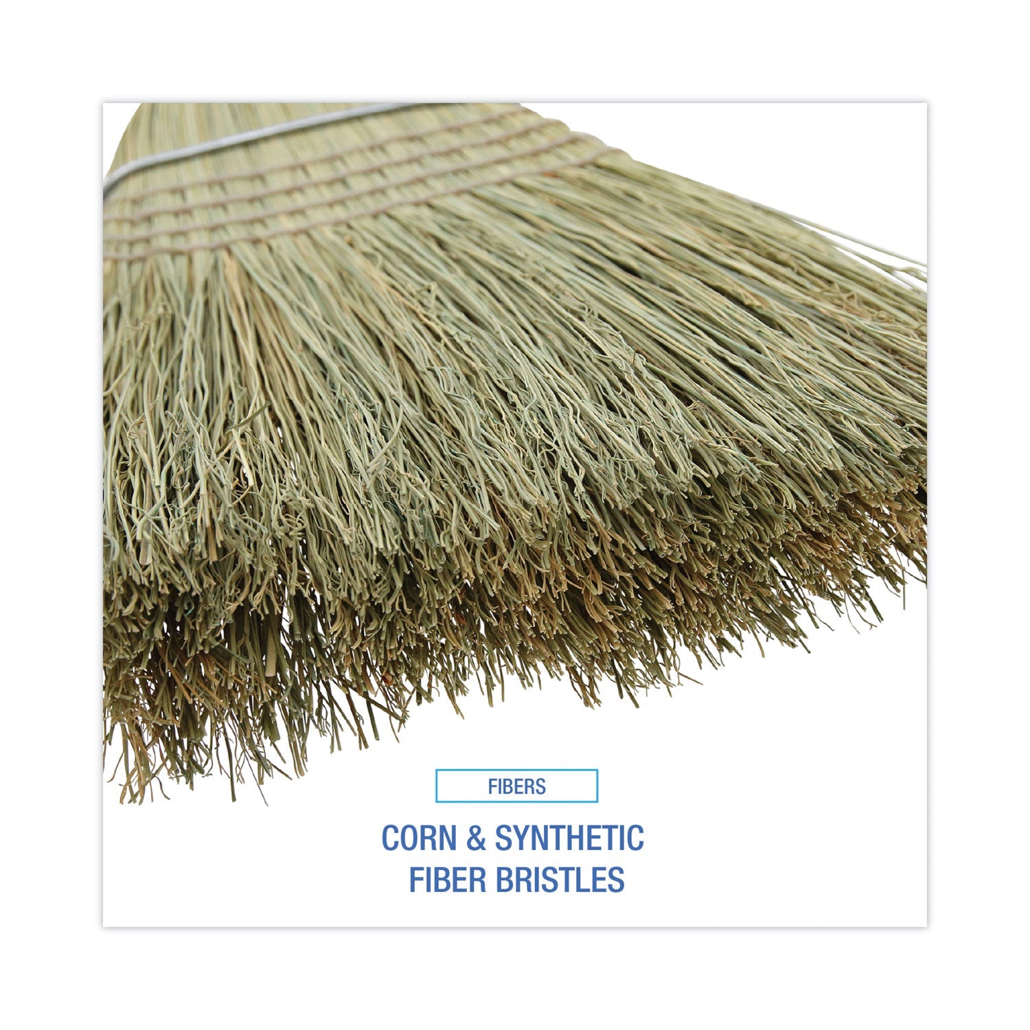 Boardwalk® 100% Corn Brooms, 60" Overall Length, Natural, 6/Carton