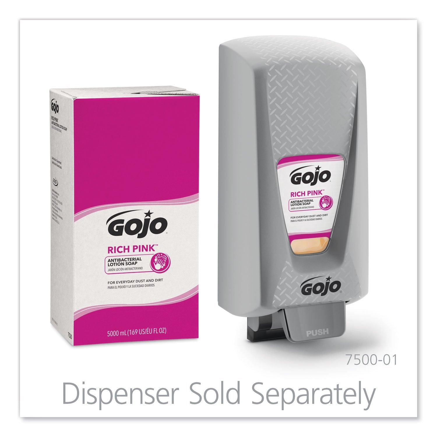 GOJO® RICH PINK Antibacterial Lotion Soap Refill, Floral, 5,000 mL, 2/Carton