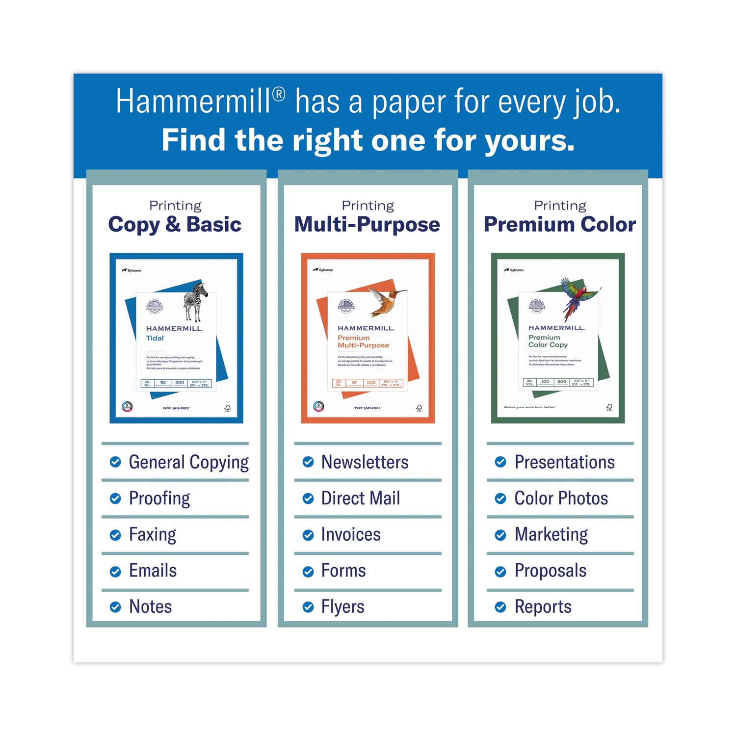 Hammermill® Fore Multipurpose Print Paper, 96 Bright, 24 lb Bond Weight, 8.5 x 11, White, 500 Sheets/Ream, 10 Reams/Carton