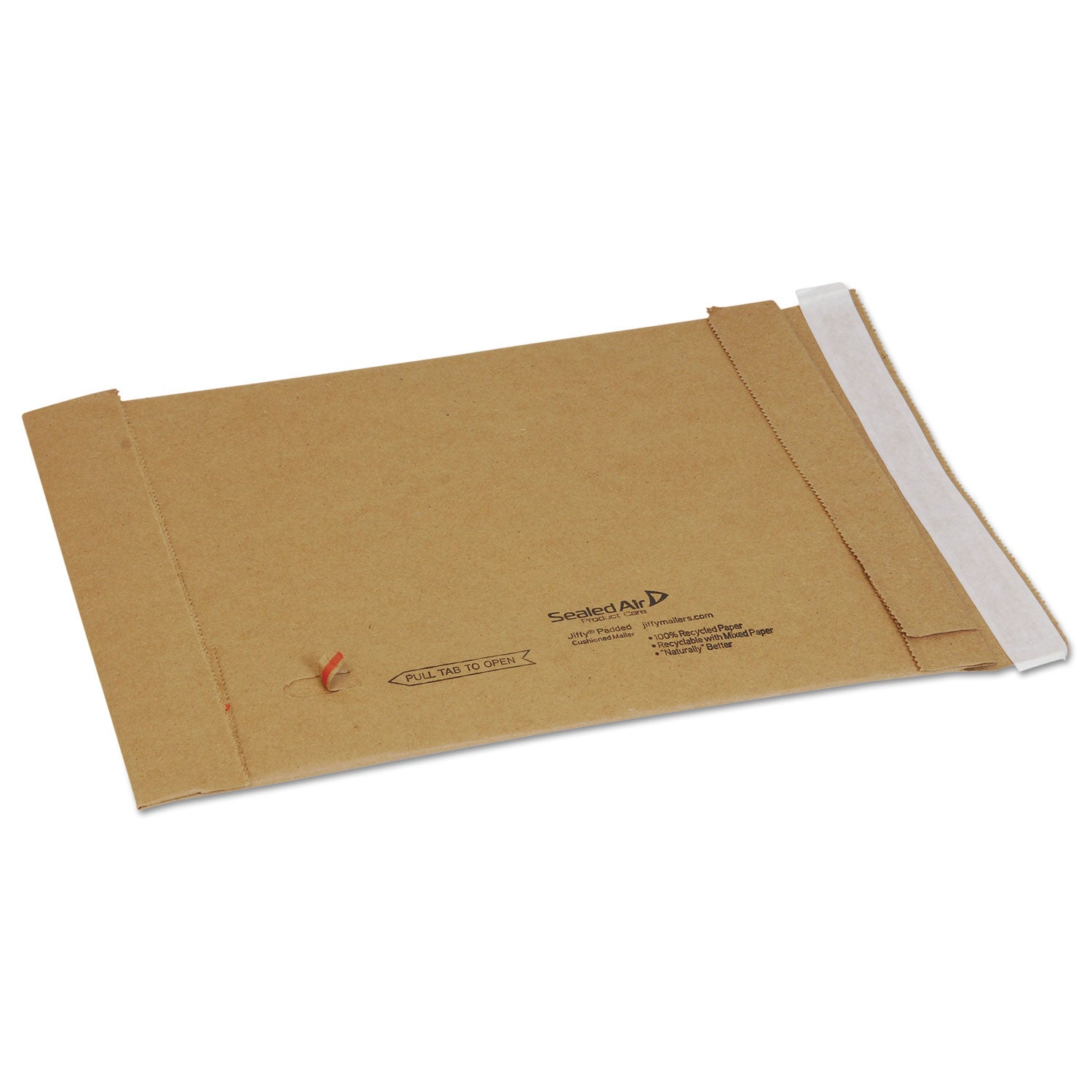 Sealed Air Jiffy Padded Mailer, #0, Paper Padding, Self-Adhesive Closure, 6 x 10, Natural Kraft, 250/Carton