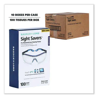 BAUSCH & LOMB, INC. Sight Savers Premoistened Lens Cleaning Tissues, 8 x 5, 100/Box, 10 Box/Carton Flipcost Flipcost