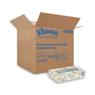 Kleenex® White Facial Tissue for Business, 2-Ply, 125 Sheets/Box, 12 Boxes/Carton Flipcost Flipcost