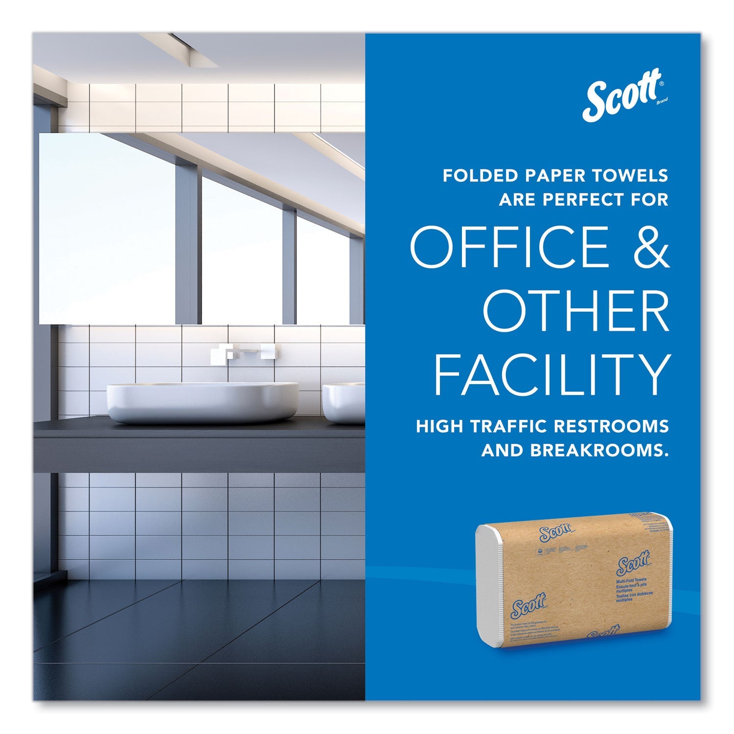 Scott® Essential Multi-Fold Towels, Standard Tier, Absorbency Pockets, 1-Ply, 9.2 x 9.4, White, 250/Pack, 16 Packs/Carton