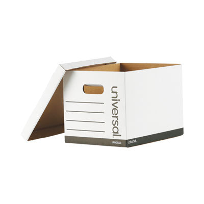 Universal® Basic-Duty Economy Record Storage Boxes, Letter/Legal Files, 12" x 15" x 10", White, 10/Carton Flipcost Flipcost