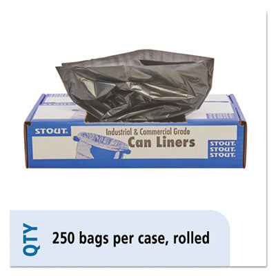 Stout® by Envision™ Total Recycled Content Plastic Trash Bags, 10 gal, 1 mil, 24" x 24", Brown/Black, 250/Carton Flipcost Flipcost