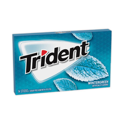 Trident® Sugar-Free Gum, Wintergreen, 14 Sticks/Pack, 12 Packs/Carton Flipcost Flipcost