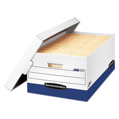 PRESTO Heavy-Duty Storage Boxes, Legal Files, 16" x 10.38", White/Blue, 12/Carton Flipcost Flipcost