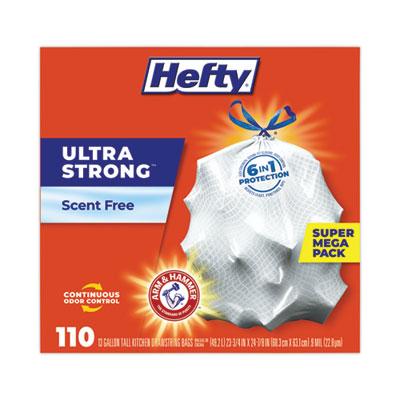 Ultra Strong Tall Kitchen Trash Bags, 13 gal, 0.9 mil, 23.75" x 24.88", White, 110 Bags/Box, 3 Boxes/Carton Flipcost Flipcost