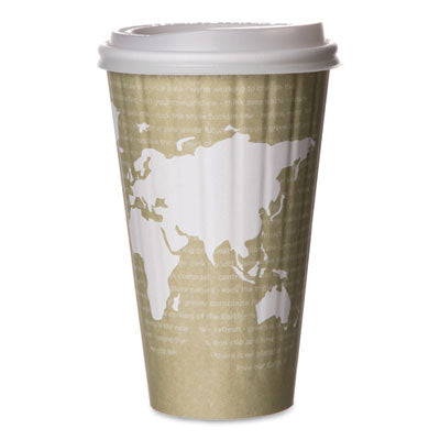 World Art Renewable and Compostable Insulated Hot Cups, PLA, 16 oz, 40/Packs, 15 Packs/Carton Flipcost Flipcost