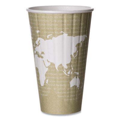 World Art Renewable and Compostable Insulated Hot Cups, PLA, 16 oz, 40/Packs, 15 Packs/Carton Flipcost Flipcost