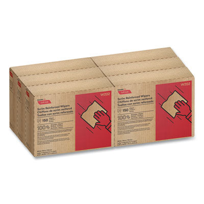 Tuff-Job Scrim Reinforced Wipers, 4-Ply, 9.75 x 16.75, White, 150/Box, 6 Box/Carton Flipcost Flipcost