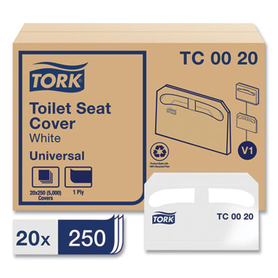 Toilet Seat Cover Half-Fold White, 250/Pack, 20 Packs/Carton Flipcost Flipcost