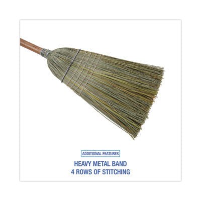 Heavy Duty Warehouse Broom, Yucca Corn Fiber Bristles, 56" Overalll Length, Natural, 12/Carton Flipcost Flipcost