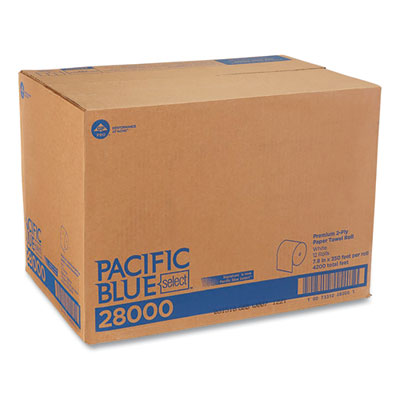 Pacific Blue Select Premium Nonperf Paper Towels, 2-Ply, 7.88 x 350 ft, White, 12 Rolls/Carton Flipcost Flipcost