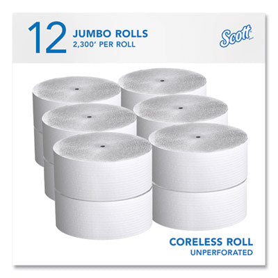 Scott® Coreless JRT Toilet Paper, Septic Safe, 1-Ply, White, 3.75 x 2,300 ft, 12 Rolls/Carton Flipcost Flipcost