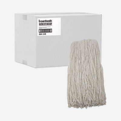 Premium Wet Mop Heads, Rayon, 24oz, White, 12/Carton Flipcost Flipcost