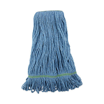 Super Loop Wet Mop Head, Cotton/Synthetic Fiber, 1" Headband, Medium Size, Blue, 12/Carton Flipcost Flipcost