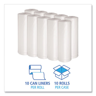 Recycled Can Liners 60 Gallon, 1.75 mil, 38" x 58", Clear, 10 Bags/Roll, 10 Rolls/Carton Flipcost Flipcost