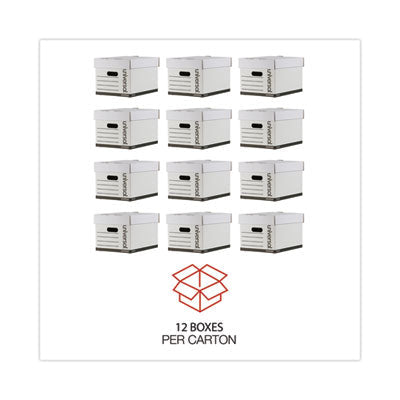 Heavy-duty storage boxes professional-grade, Letter/Legal Files, White, 12/Carton Flipcost Flipcost