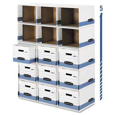 Bankers Box® File/Cube Box Shell, Legal/Letter, 23.75 x 19.75, White/Blue, 6/Carton Flipcost Flipcost