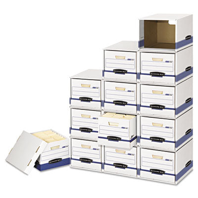 Bankers Box® File/Cube Box Shell, Legal/Letter, 23.75 x 19.75, White/Blue, 6/Carton Flipcost Flipcost