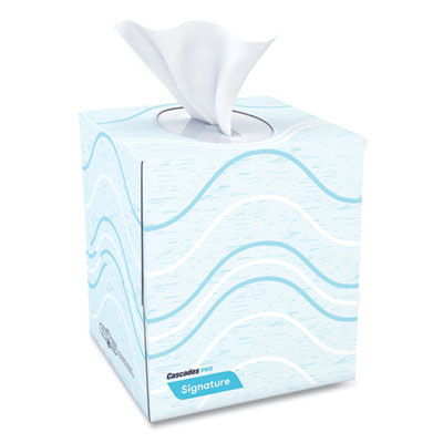 Cascades PRO Signature Facial Tissue, 2-Ply, White, Cube, 90 Sheets/Box, 36 Boxes/Carton Flipcost Flipcost