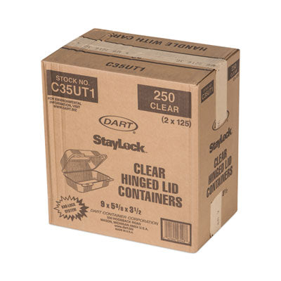 StayLock Clear Hinged Lid Containers, 5.4 x 9 x 3.5, Clear, Plastic, 250/Carton Flipcost Flipcost