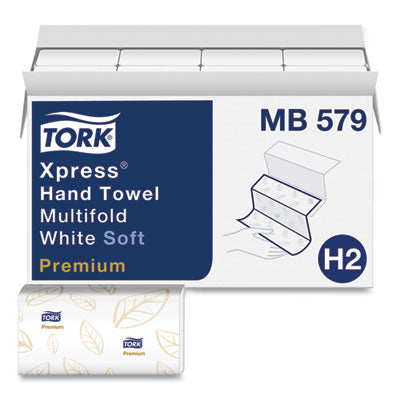 Tork® Premium Soft Xpress Multifold Towels, 2-Ply, 9.13 x 9.5, White with Blue Leaf, 135/Packs, 16 Packs/Carton Flipcost Flipcost