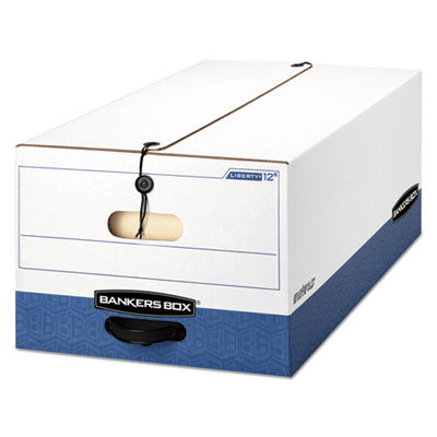 Bankers Box® LIBERTY Heavy-Duty Storage Boxes, Legal Files, 15.25" x 24.13" x 10.75", White/Blue, 4/Carton Flipcost Flipcost