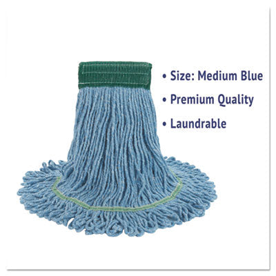 Super Loop Wet Mop Head, Cotton/Synthetic Fiber, 5" Headband, Medium Size, Blue, 12/Carton Flipcost Flipcost