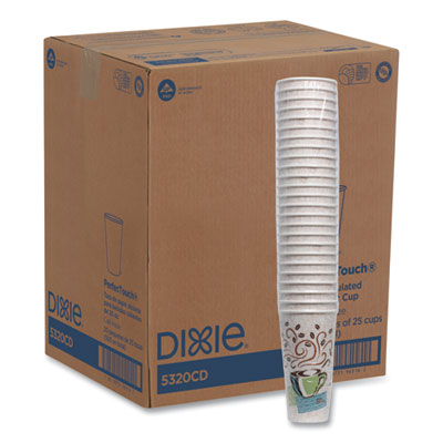 PerfecTouch Paper Hot Cups, 20 oz, Coffee Haze Design, 25/Sleeve, 20 Sleeves/Carton Flipcost Flipcost