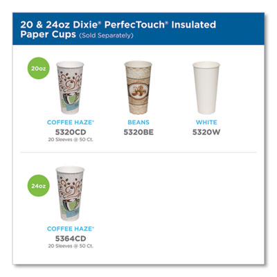 PerfecTouch Paper Hot Cups, 20 oz, Coffee Haze Design, 25/Sleeve, 20 Sleeves/Carton Flipcost Flipcost