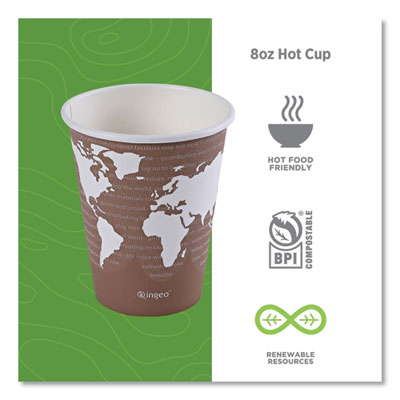 World Art Renewable and Compostable Hot Cups, 8 oz, 50/Pack, 20 Packs/Carton Flipcost Flipcost